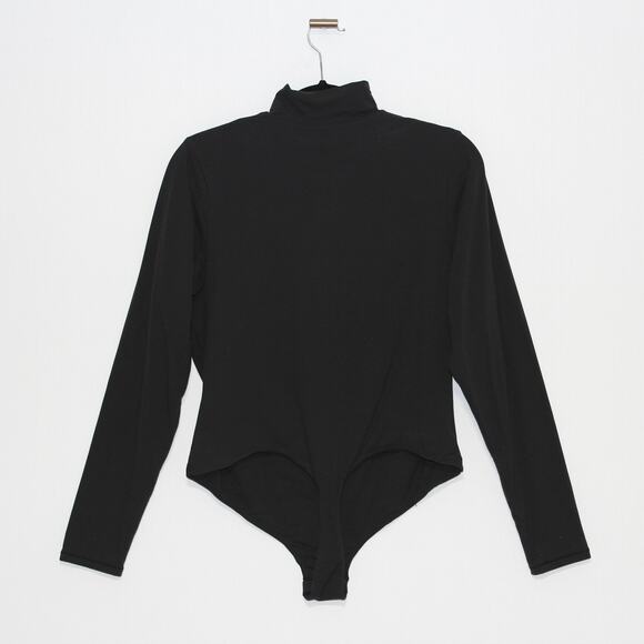SKIMS Contour Nylon Zip Front Long Sleeve Bodysuit Onyx Size 2X NWT - Picture 4 of 5